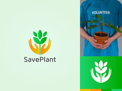 Save Plant Modern Logo Design