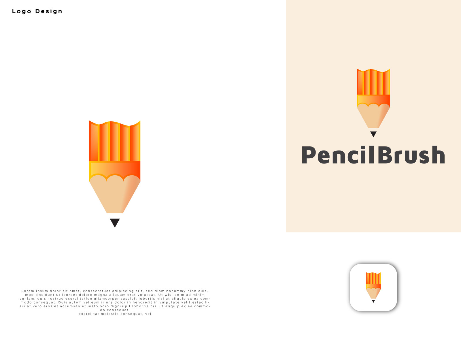 Pencil Brush Modern Logo Design by Mohammad Mehedi Hasan on Dribbble