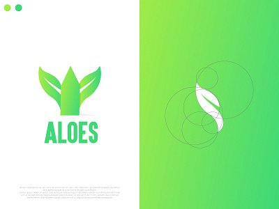 Aloes Modern Leaf Logo Design