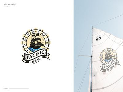 Pirates Ship Vintage Logo Design abastact brand design brand identity branding logo heritage logo design heritage ship logo logo logo design modern logo ocean logo pacific ocean logo pirates ship logo ship logo vintage logo vintage ship logo