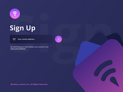 Wireless Location - Sign Up animation app avinash branding design flat icon india lettering logo minimal product sign up type typography ui ux vector web website