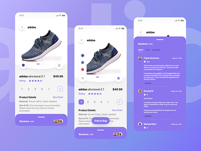 ECommerce - Review and Comments Page (Concept) adidas app concept app design ecommerce ecommerce app ecommerce business ecommerce design flat icon india interaction design myntra product shoes typography ui ux vector web