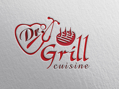 Dr. Grill Cuisine branding creative logo design design grill grill logo grill restaurant illustrator logo logo design logo design branding minimal minimal logo design minimal logos restaurant logo