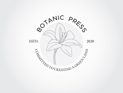 Botanic Press Logo botanic botanical botanical art botanical illustration botanical logo branding creative logo design design illustrator logo logo design logo design branding minimal minimal logo design minimal logos