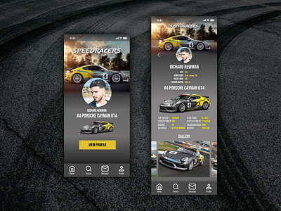 Race Driver Profile car dailyui dailyui006 design proile ui user profile