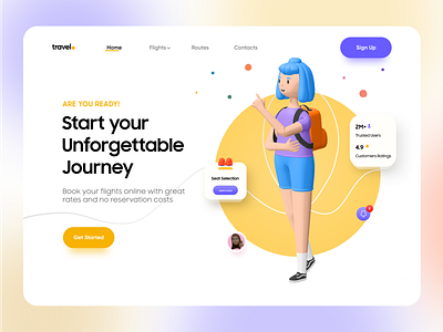 Travel Booking Landing page booking page booking website concept creative design digital design flight booking flight booking webdesign landing page minimal travel booking travel landing page travel website ui uidesign ux web webdesign website design