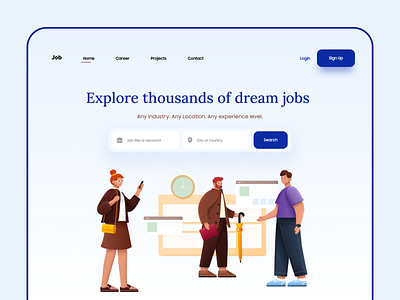 Job Portal Landing Page concept creative design figma homepage illustration interface job jobfinder landingpage minimal modern uidesign uiux visual design web webdesign website