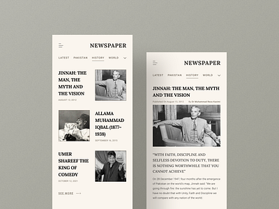 Newspaper Mobile App appdesign concept creative design figma minimal mobileapp news newspaper newspaperapp ui uidesign ux visualdesign