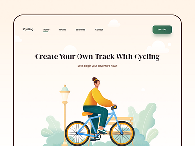 Cycling Website Landing Page 2d concept creative cycling cyclinglandingpage design figma illustration landingpage minimal modern ui uidesign ux webdesign websitedesign