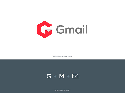 Gmail – Redesign Logo concept email envelope gmail google logo logo design logotype m mail red redesign