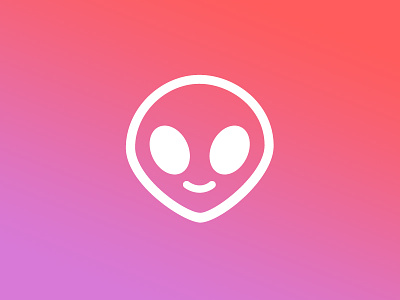 Alien icon alien face gradient icon logo vector