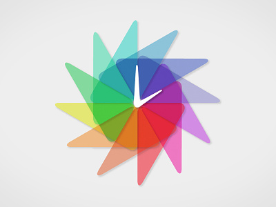 Time moves fast analog clock overlay rainbow spectrum vector