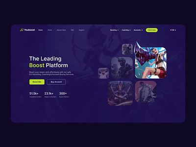 Landing page - Home Page boost design interface product service ui ux web website