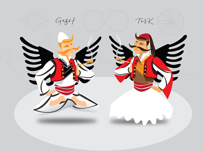 Tosk dhe Gheg albanian bardhart gegh illustration illustration art illustration design tosk tradition vector vector art