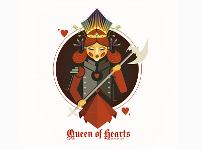 Queen of Hearts abstract art bardhart illustration illustration art illustration design typography vector