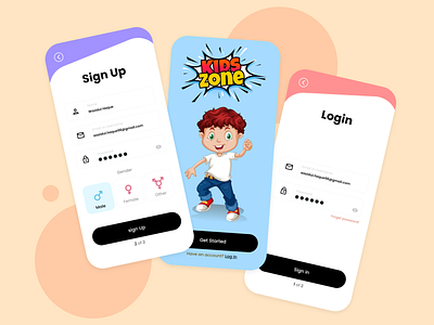 Kids Zone Mobile app concept app apps branding design illustration ios ios app kids kids app kids zone logo mobile app mobile app design mobile ui design sign in sign up ui uiux