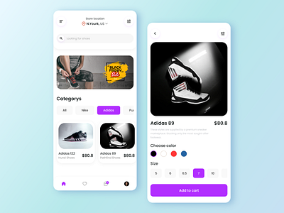 Shoe app concept - Home page