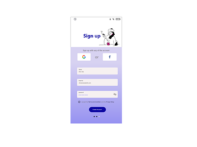 Daily UI 001 :signup page app dailyui dailyui 001 dailyuichallenge design ui ux