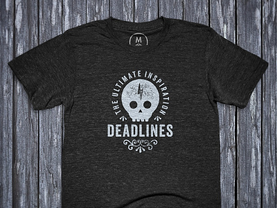 Deadlines Tee cotton bureau lockup skull tshirt type veneer