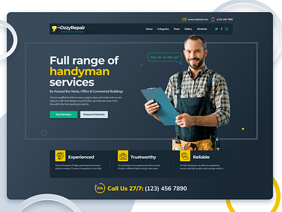 Handyman Website craft design handyman repair ui ux web website