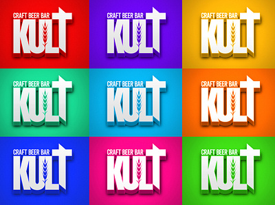 Kult Bar Logotype part 2 branding design illustration logo typography