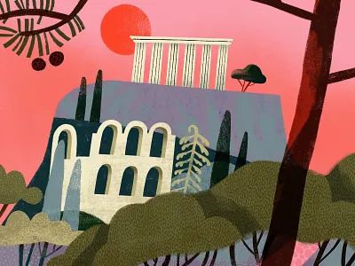 Acropolis acropolis art athens athens art bold colourful greece illustration location illustration travel illustration travelling