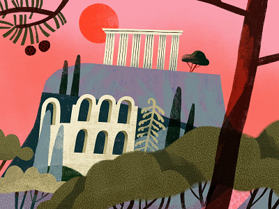 Acropolis acropolis art athens athens art bold colourful greece illustration location illustration travel illustration travelling