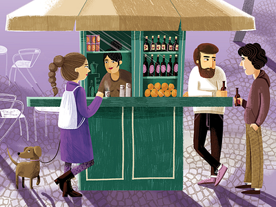 Lisbon Kiosk digital art illustration lisbon lisbon kiosk street scene illustration