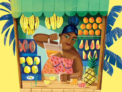 Juicebar colourful digital art illustration summer