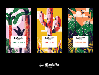 La Montaña Coffee coffee coffee packaging illustration packaging design packaging illustration packaging mockup