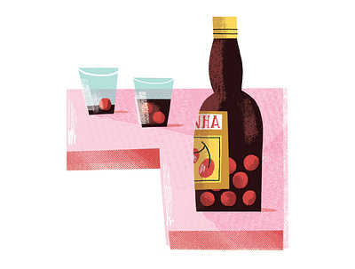 Ginijinha digitalart drink illustration food illustration ginja ginjinha lisbon photoshop portugal sour cherry liquer travel illustration