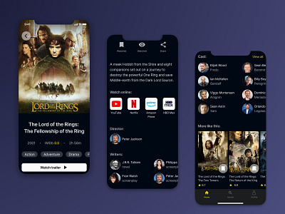 Movie page - Mobile app cast daily ui dailyui mobile mobile app mobile app design mobile ui movie movie page ui