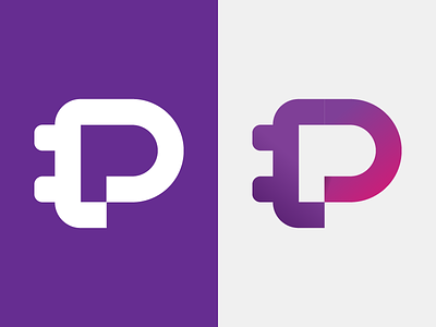 Plugik Logo identity logo purple