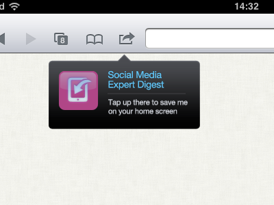 Save me icon ipad popup