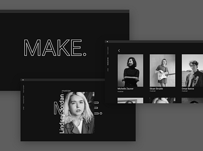 MAKE: a website concept for interviews with artists interview minimal music typography uidesign uiux visual web web design website