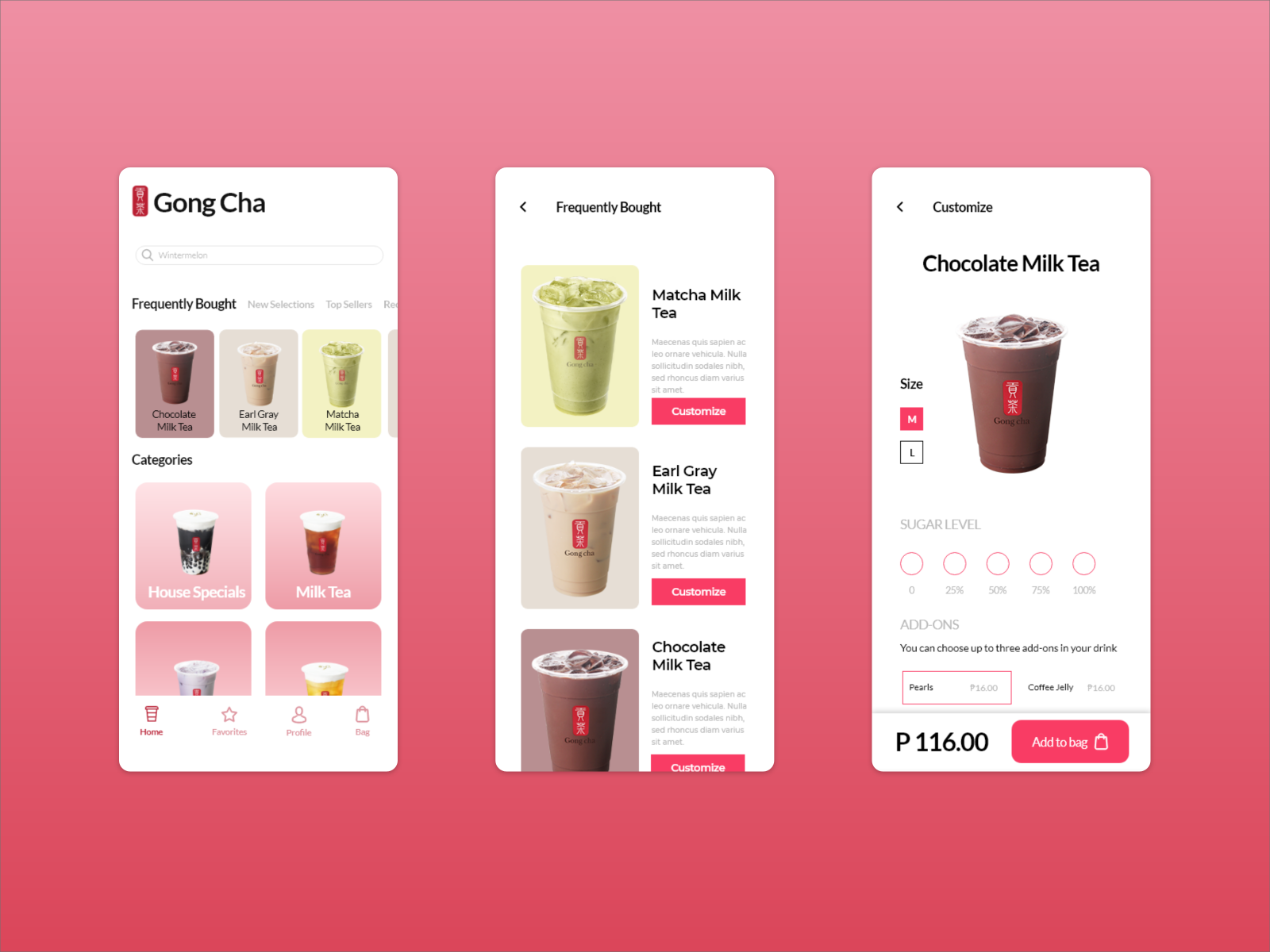 Gong Cha App by Kenanaiah Jo on Dribbble