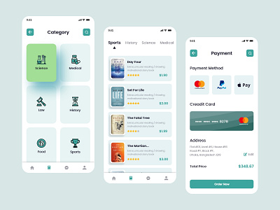 E-commerce Book Shop App Ui Design