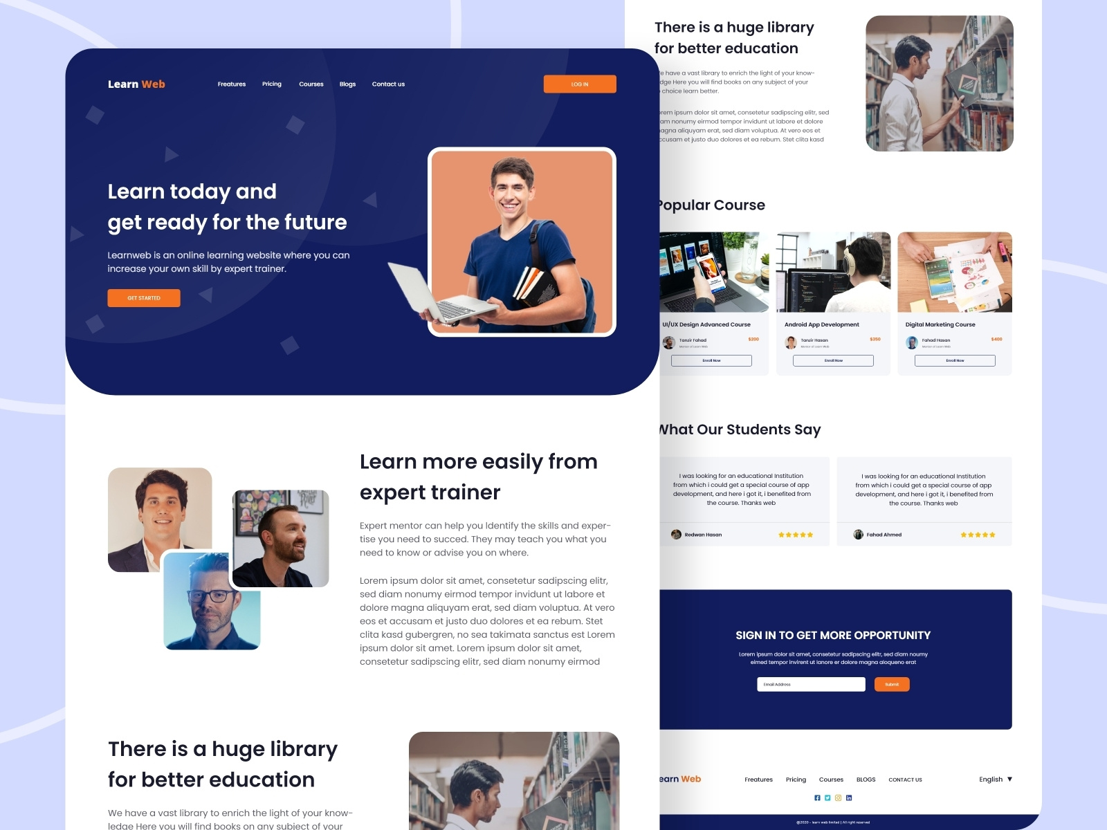 Online learning App Ui Design by Tanzir Fahad on Dribbble