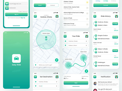Ride Sharing App Ui Design by Tanzir Fahad on Dribbble