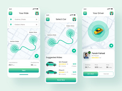 Ride Sharing IOS App UI Design
