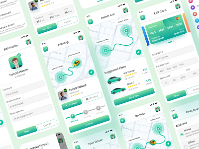 Ride Sharing IOS App UI Design by Tanzir Fahad on Dribbble