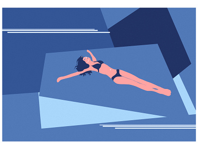 Relax blue design digital illustration geometry illustration relax swimming