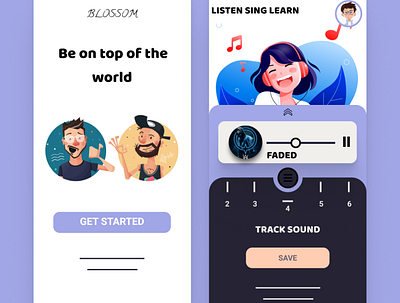 blossom music learning app beginner design music music app music player ui uiux