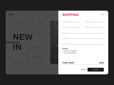 Shipping Checkout | Checkout Form UI cart delivery design fashion ui web