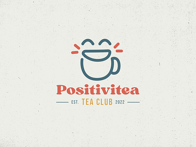 Positivitea Logo branding design graphic design happy line logo logo design logotype smile logo tea tea logo