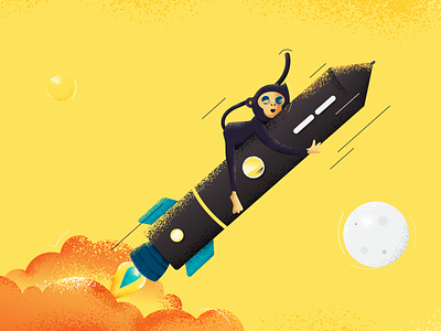 Jamoora. adobe illustrator concept concept art concept design design digital illustration illustration illustration art logo design monkey rocket space startup ui