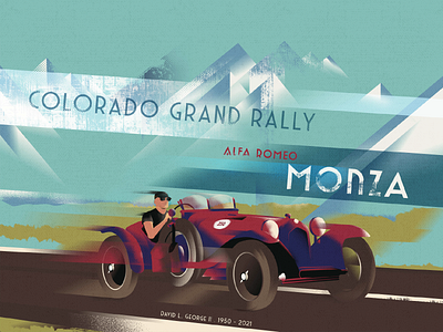 Art Deco Poster : Colorado Grand Rally - Alfa Romeo Monza