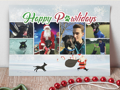 2019 Christmas Card card christmas design dog holidays paw photoshop santa