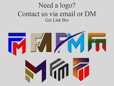 F + M = FM Logo logomaster logo fm logomasterid
