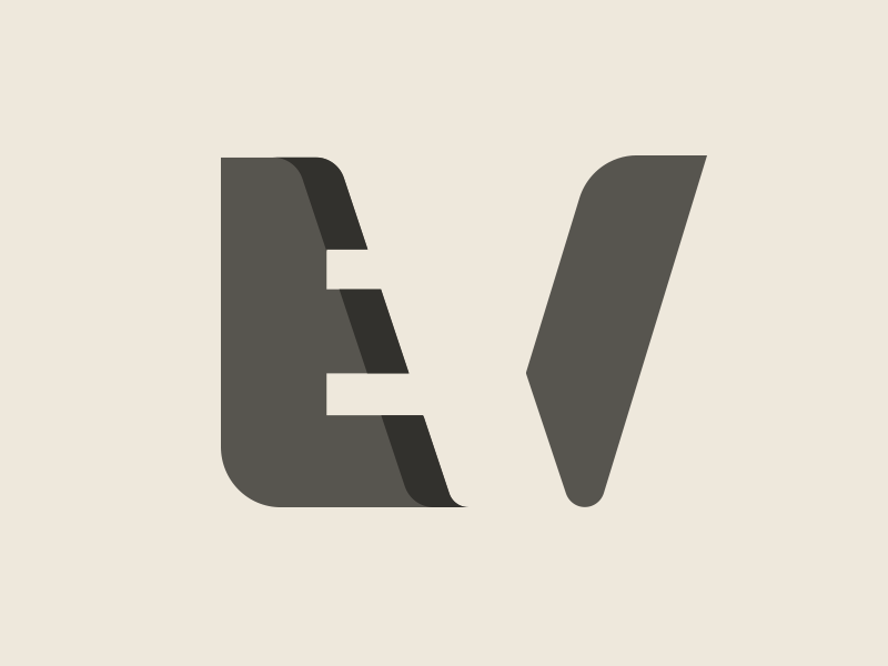 EV simple logo mark by Andrew Canham on Dribbble